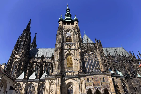 Gotische Kathedrale Vitus Auf Der Prager Burg Sonnigen Tag Tschechische — Stockfoto