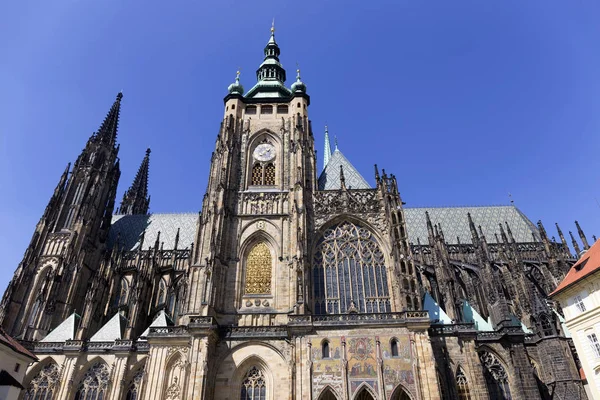 Gotische Kathedrale Vitus Auf Der Prager Burg Sonnigen Tag Tschechische — Stockfoto