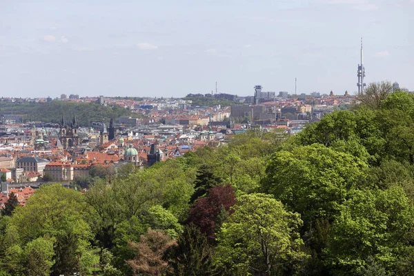 Переглянути Весну Празький Місто Над Річки Влтава Чехія — стокове фото