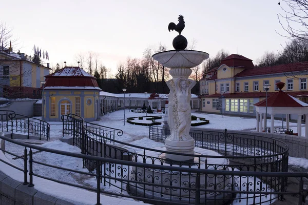 Snowy Evening Spa Libverda North Bohemia Czech Republic — ストック写真