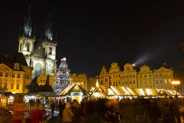 Świąteczny Nastrój Rynku Starego Miasta Praga Czechy — Zdjęcie stockowe
