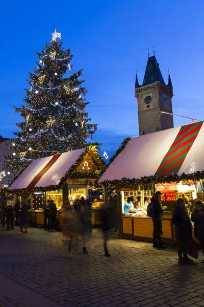 Christmas Mood on the night Old Town Square, Prague, Czech Republic