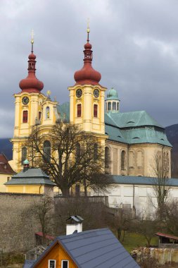 Barok Basilica ziyaret Meryem Ana kış, yer Hac, Hejnice, Çek Cumhuriyeti