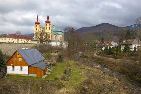 Barockbasilika Mariä Heimsuchung Winter Wallfahrtsort Hejnice Tschechische Republik — Stockfoto