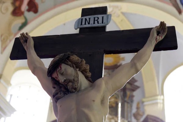 Interno Della Basilica Barocca Della Visitazione Vergine Maria Luogo Pellegrinaggio — Foto Stock