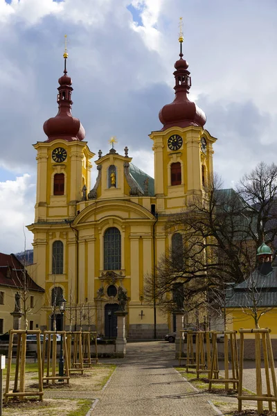 Barokní Bazilika Navštívení Panny Marie Zimě Místo Pouti Hejnice Česká — Stock fotografie