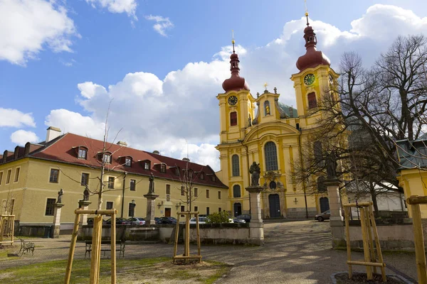 Barokní Bazilika Navštívení Panny Marie Zimě Místo Pouti Hejnice Česká — Stock fotografie