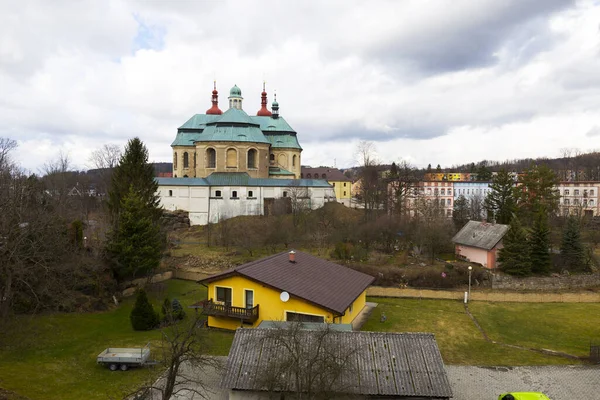 Barokní Bazilika Navštívení Panny Marie Zimě Místo Pouti Hejnice Česká — Stock fotografie