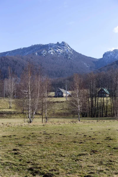 Noordwinter Bohemen Landschap Piek Frydlant Cinburi Jizera Mountains Tsjechië — Stockfoto