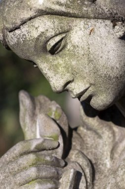 Tarihi heykel üzerinde gizemli eski Prag Mezarlığı, Çek Cumhuriyeti