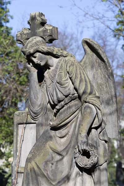 Історичний Статуя Таємницю Старі Празьке Кладовище Чеська Республіка — стокове фото
