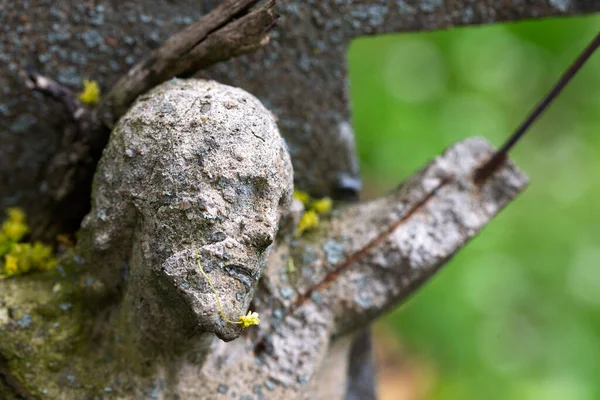 Historisk Staty Våren Mysterium Gamla Prag Kyrkogård Tjeckien — Stockfoto