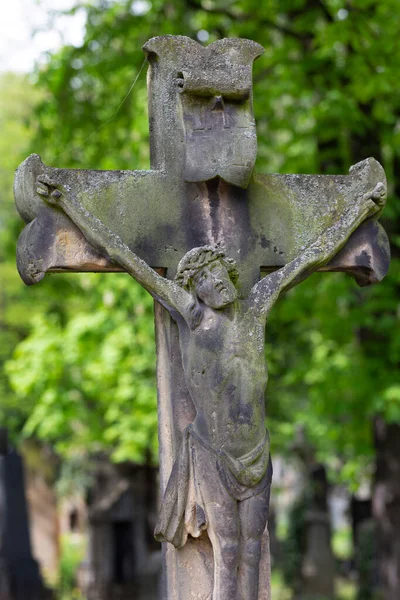 Historiska Staty Mysterium Gamla Prague Kyrkogård Tjeckien — Stockfoto