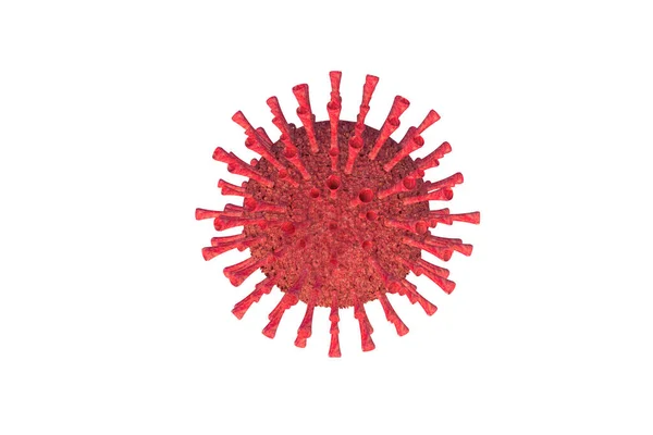 Isolerade Coronavirus Bakterier Illustration Med Röda Former Vit Bakgrund — Stockfoto