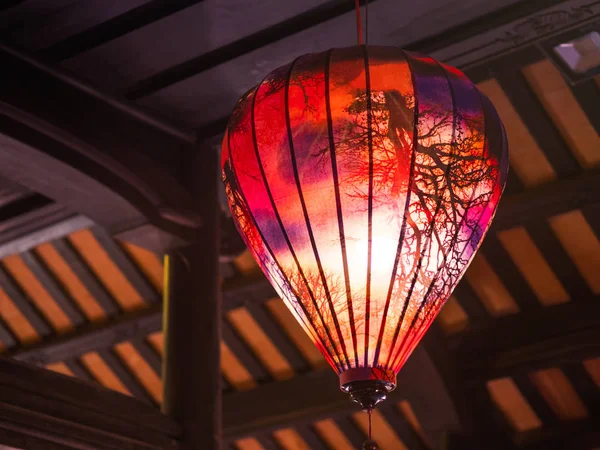 Lanterne Asiatique Rouge Temple — Photo