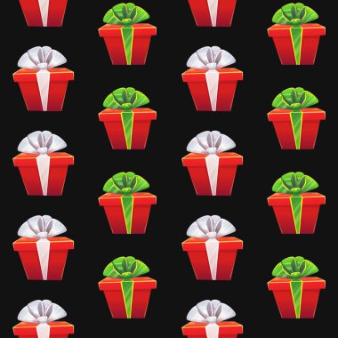 Hediye kutusu kusursuz desenli hediye kutuları, kurdele ve kutlama.