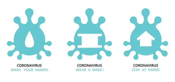 Virus Bakterien Mikrobensymbole Eine Gruppe Schematischer Bilder Von Medizinsymbolen Mit — Stockvektor