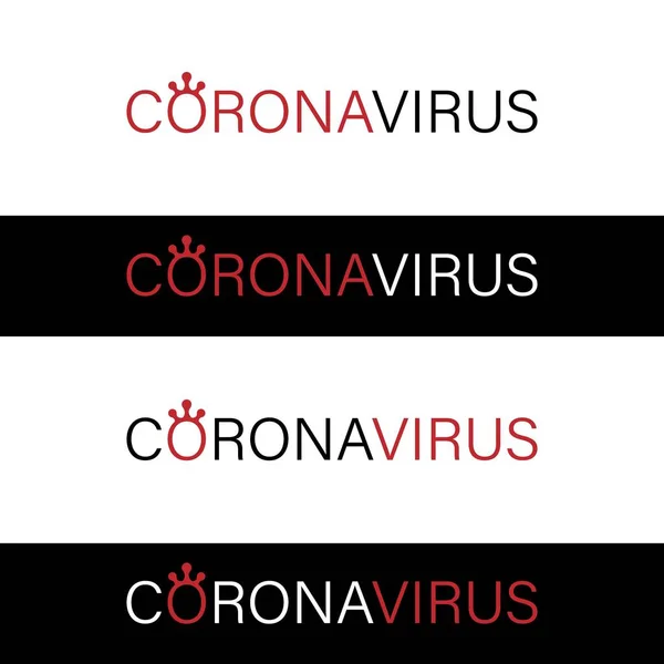 Coronavirus Covid Name Word Text Sign News Header Vector Black — Stockový vektor