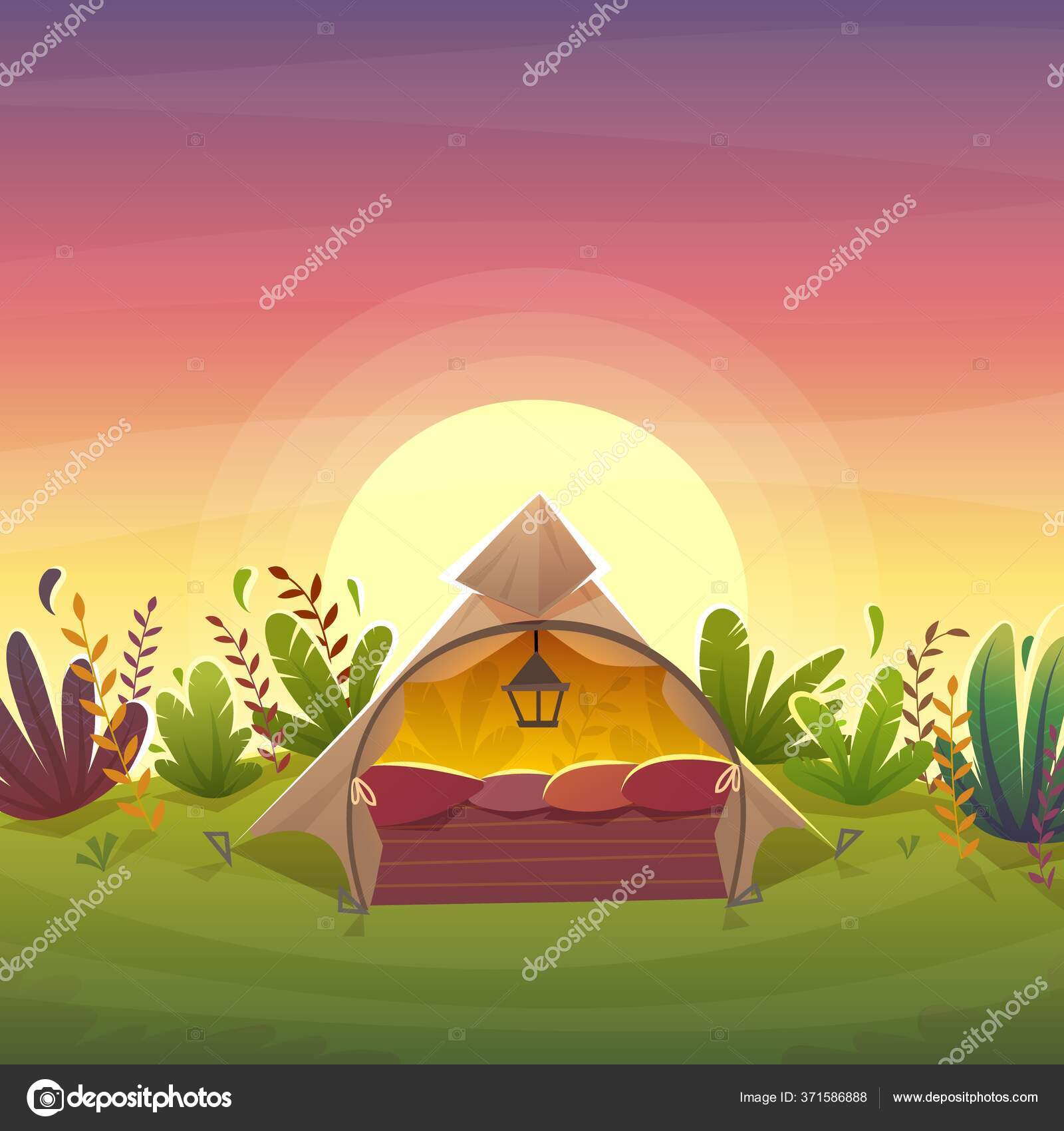 Tribal Vector Teepee House Tent Wigwam Camping Forest Nature