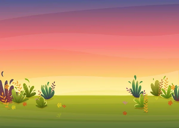 Fondo Del Parque Del Atardecer Parque Natural Césped Del Bosque — Vector de stock