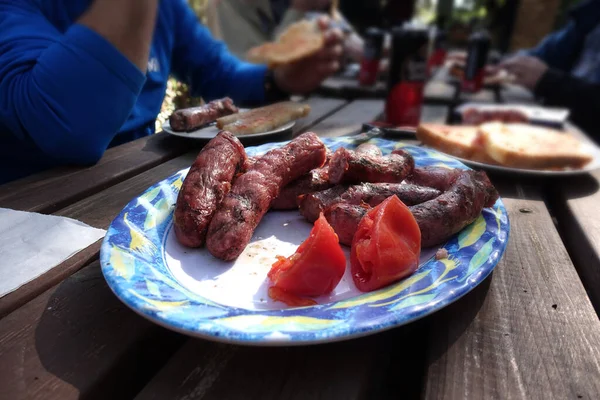 Piquenique Com Amigos Casa Rural — Fotografia de Stock