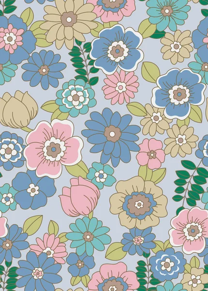 Japon Pastel Retro Çiçeksiz Desen