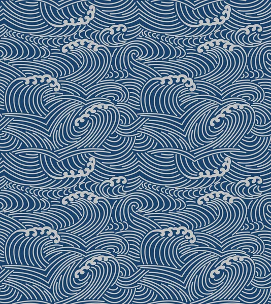 Штормовые Морские Волны Японии — стоковый вектор