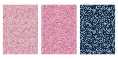 Japon Satırı Çiçek Soyut Vektör Arkaplanı Koleksiyonu