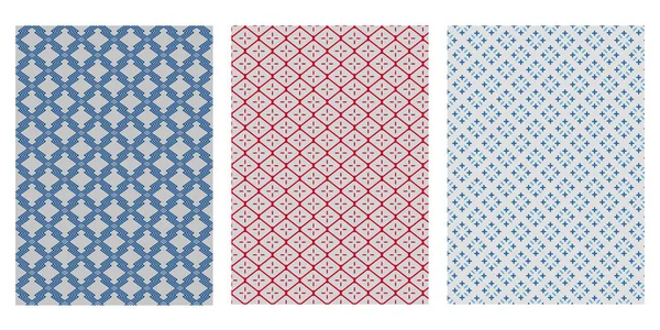 Japanse Zigzag Geometrische Stitch Abstract Vector Achtergrond Collectie — Stockvector