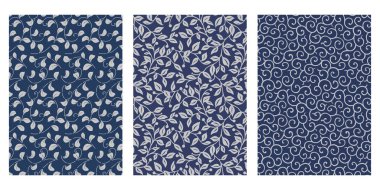 Japon Ivy Vine Soyut Vektör Arkaplan Koleksiyonu