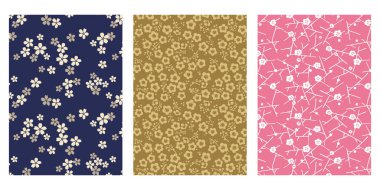 Japon Kiraz Çiçeği Soyut Vektör Arkaplan Koleksiyonu