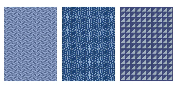 Japanse Geometrische Zigzag Kubus Lijn Driehoek Abstract Vector Achtergrond Collectie — Stockvector