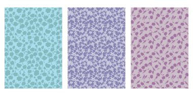 Japon Küçük Çiçeği Bud Soyut Vektör Arkaplan Koleksiyonu