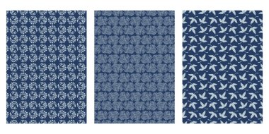 Japon Yaprak Döşemesi Soyut Vektör Arkaplan Koleksiyonu