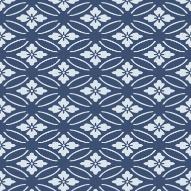 Japon Çiçeği Oval Vektörü Kusursuz Desen