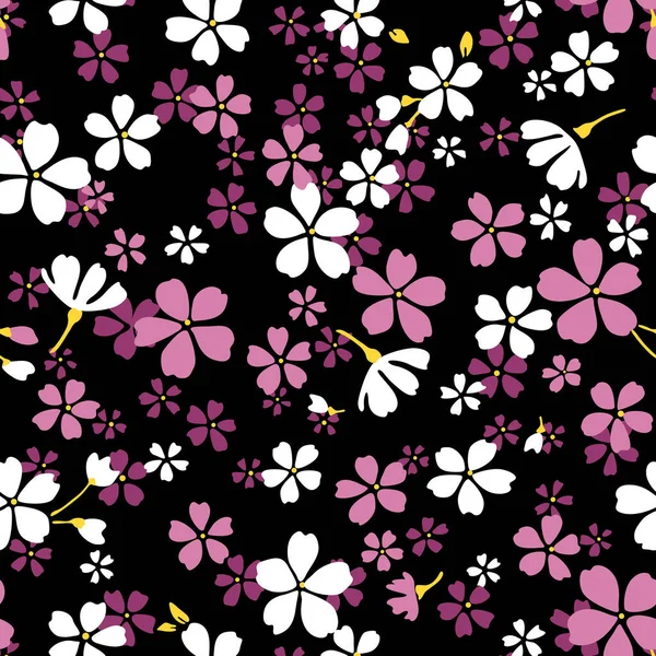 Japanese Pink Cherry Blossom Vector Seamless Pattern