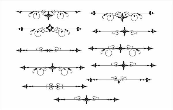 Ligne décorative délimiteur avec élément de fleur — Image vectorielle