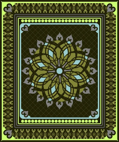 Decorative Carpet Mandala Ornament Vector Pattern — Stock Vector