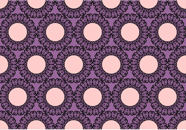 Violeta Sem Costura Gráfico Redondo Ornamento Fundo — Vetor de Stock