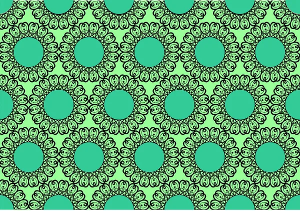 Зеленый Бесшовный Графический Круглый Орнамент Фон Зеленый Бесшовный Графический Круглый — стоковый вектор
