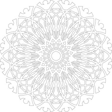  Çizim için mandala deseninin dekoratif grafik konturu