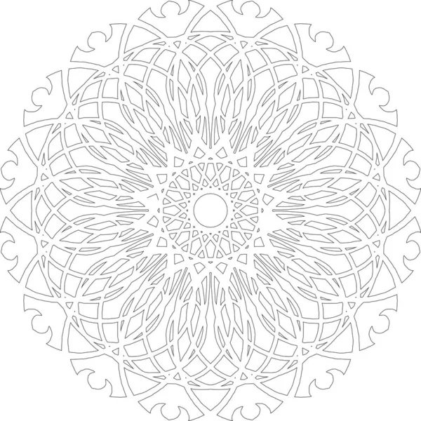 Decorative Graphic Contour Pattern Mandala Drawing — Stock Vector