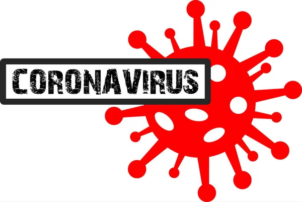 Ikon Dan Prasasti Merah Coronavirus - Stok Vektor