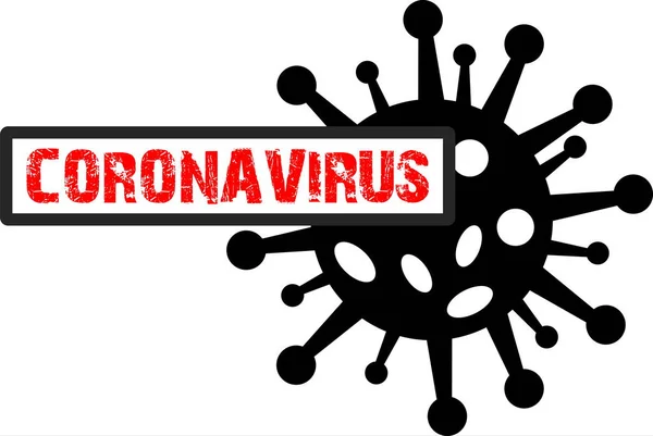 Coronavirus Zwart Rood Grafisch Pictogram Symbool — Stockvector