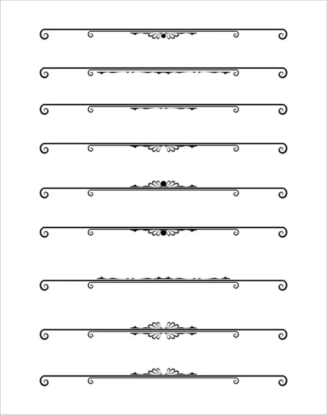 Línea Decorativa Delimiter Conjunto Saltos Texto — Archivo Imágenes Vectoriales