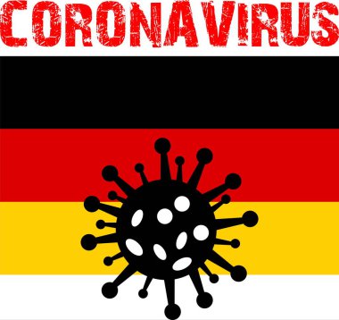 Almanya 'da Coronavirus simgesi ve bayrağı