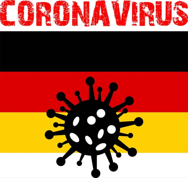 Coronavirus Στη Γερμανία Σύμβολο Και Σημαία Εικονίδιο — Διανυσματικό Αρχείο