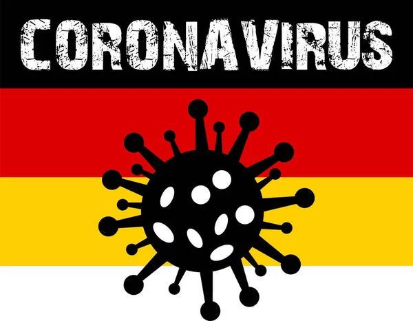 Coronavirus Στη Γερμανία Σύμβολο Και Σημαία Εικονίδιο — Διανυσματικό Αρχείο