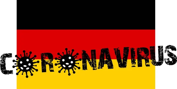 Coronavírus Alemanha Ícone Símbolo Bandeira —  Vetores de Stock