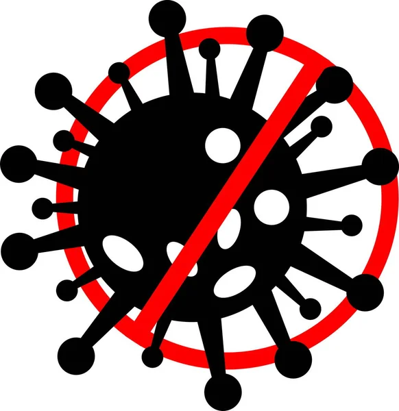 Zatrzymaj Ikonę Symbol Koronawirusa — Wektor stockowy